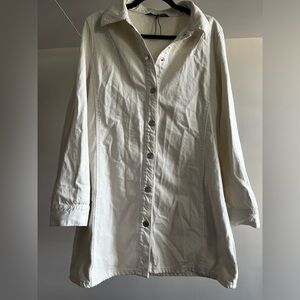 White long sleeve denim Zara dress